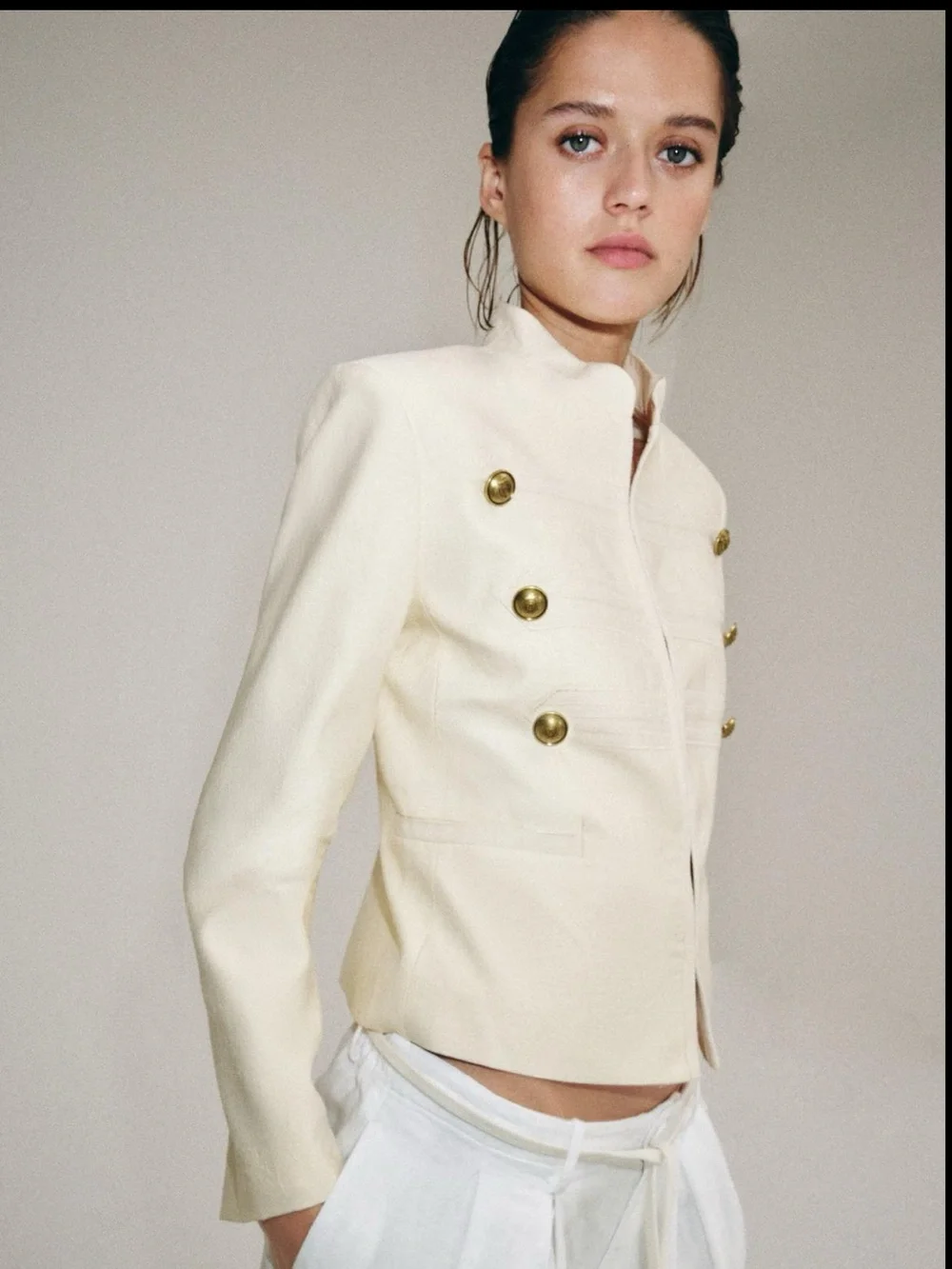 ZARA ZW COLLECTION FITTED BUTTON JACKET